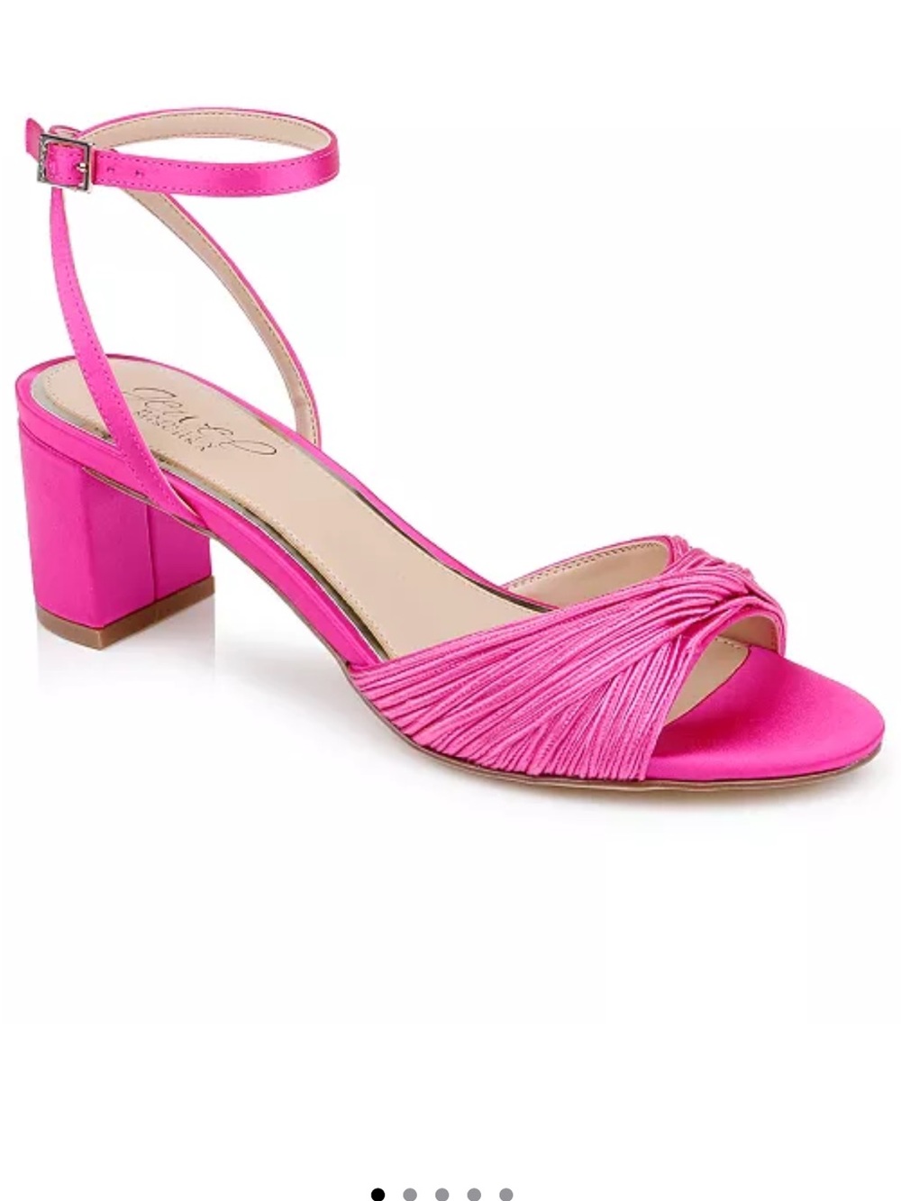 Jewel Badgley Mischka Hot Pink Ruched Block Heel Sandal